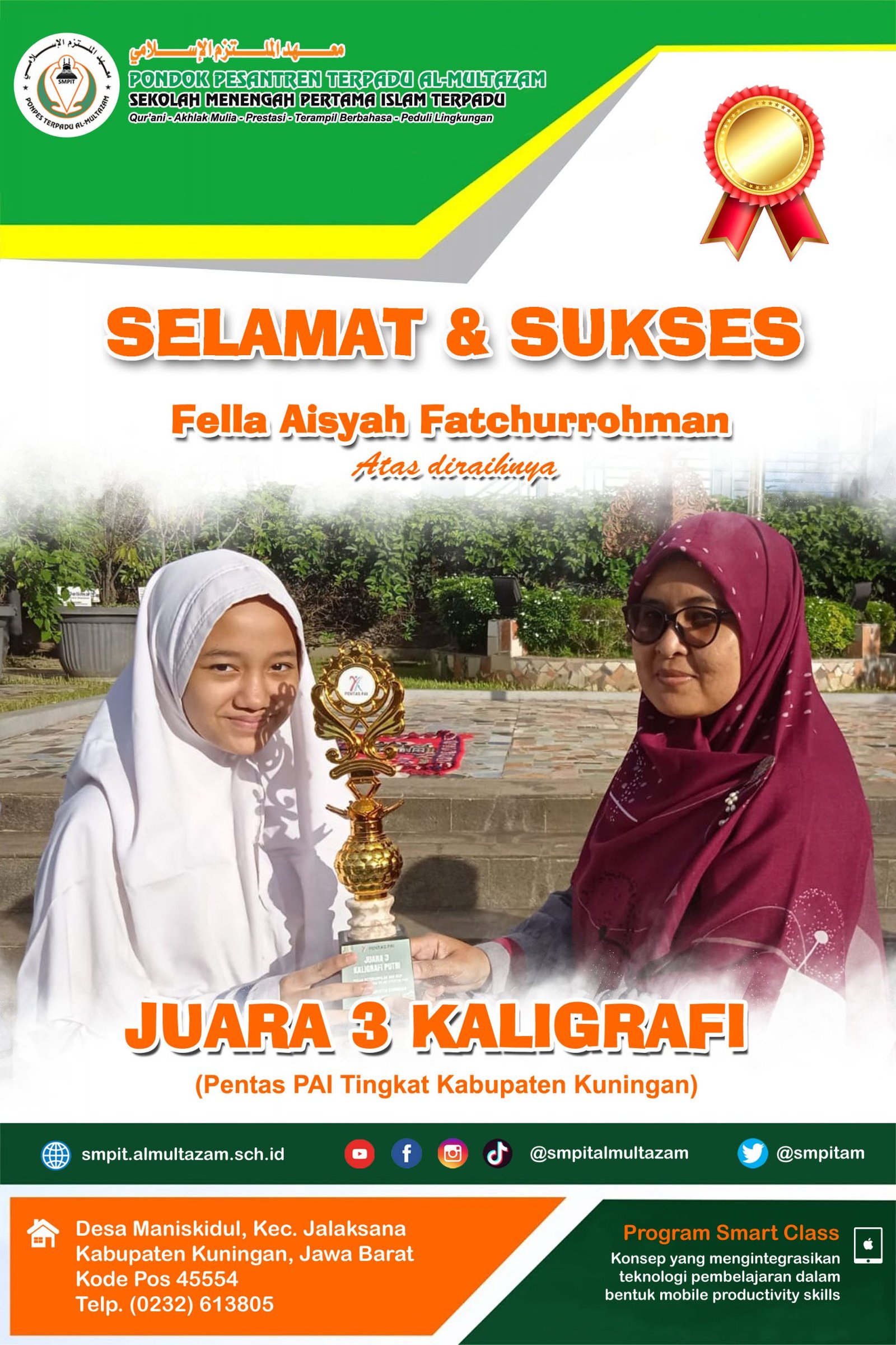 Selamat Dan Sukses Juara 3 Lomba Kaligrafi